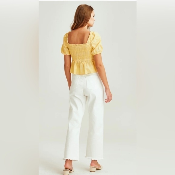 The Fifth Label Hummingbird Checkered Smocked Cropped Top Size Medium NWT - Picture 3 of 6